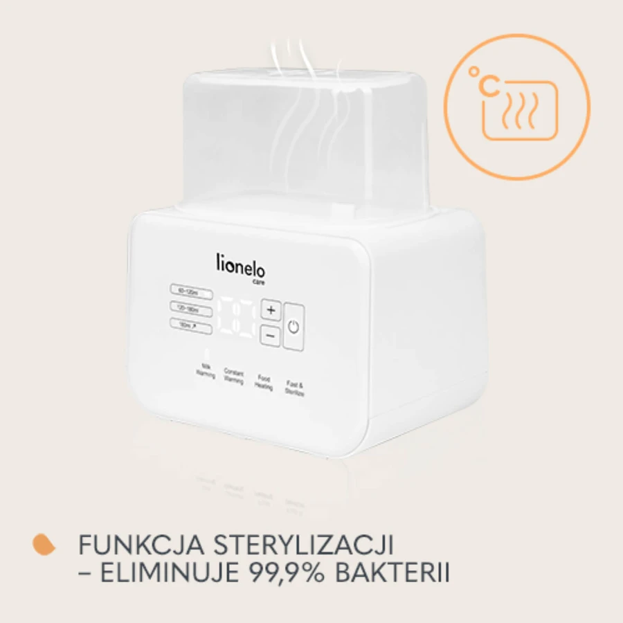 Lionelo Thermup Double White, doppelter Flaschenwärmer und Sterilisator
