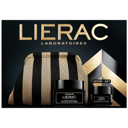 Lierac Premium set, rijke antiverouderingscrème, 50 ml + oogcrème, 20 ml en gratis cosmetisch tasje