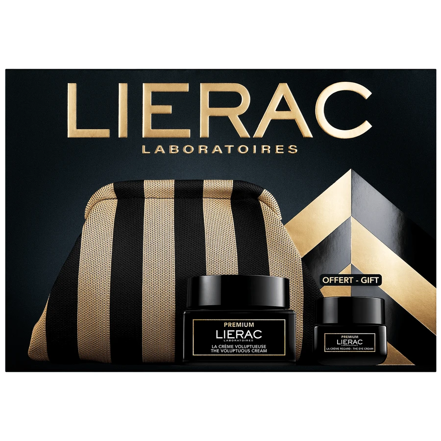 Lierac Premium set, rijke antiverouderingscrème, 50 ml + oogcrème, 20 ml en gratis cosmetisch tasje