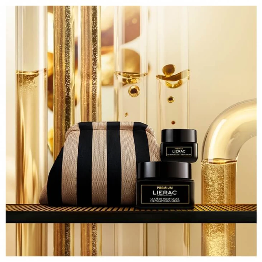 Lierac Premium set, rijke antiverouderingscrème, 50 ml + oogcrème, 20 ml en gratis cosmetisch tasje