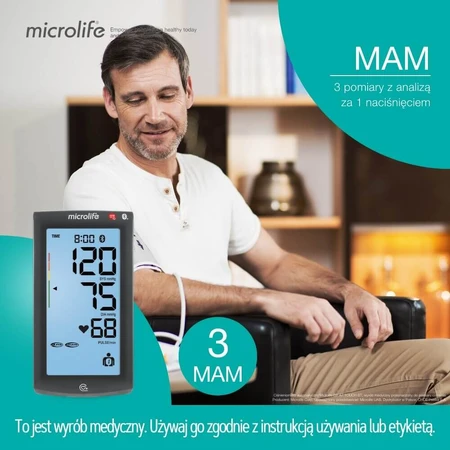 Microlife BP A7 Touch, automatisches Oberarm-Blutdruckmessgerät mit Netzteil