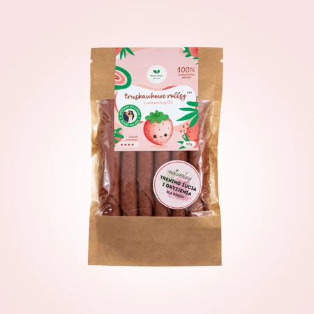 Naturally Healthy Strawberry Rolls with Vitamin D3, 50 g