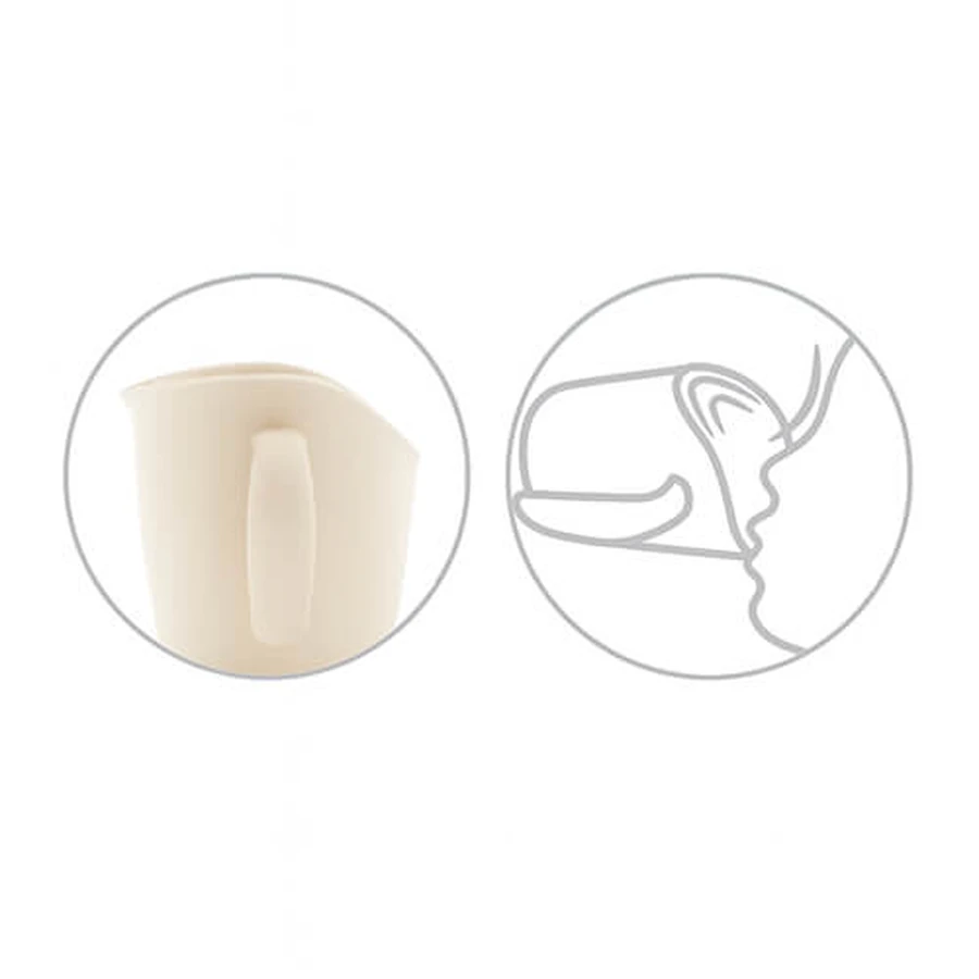 BabyOno Flow, vaso de entrenamiento ergonómico, beige, 120 ml