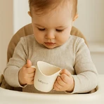 BabyOno Flow, vaso de entrenamiento ergonómico, beige, 120 ml