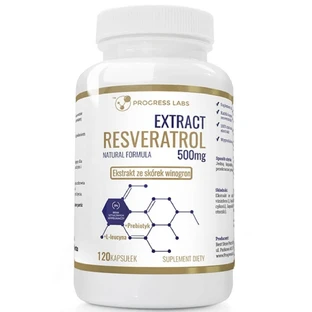Progress Labs Resveratrol Extrakt 500 mg, Traubenkernextrakt, 120 Kapseln