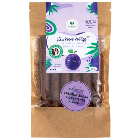 Rollitos de ciruela naturalmente sanos, prebiótico natural y fuente de fibra, 50 g