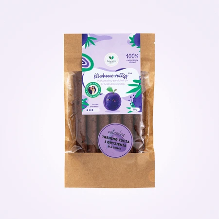 Rollitos de ciruela naturalmente sanos, prebiótico natural y fuente de fibra, 50 g