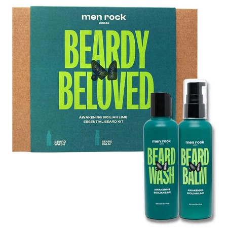 Men Rock Beardy Beloved Sicilian Lime set, champú 100 ml + loción, 100 ml