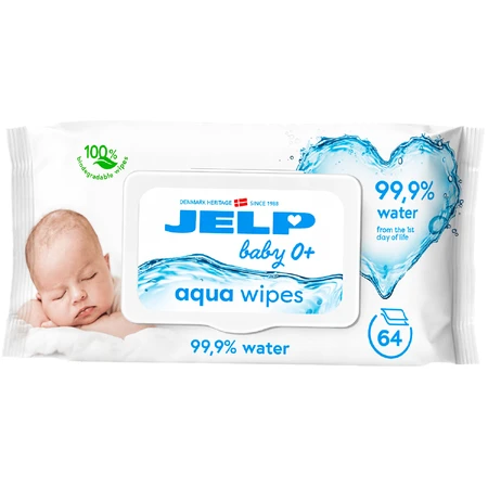 Jelp Baby 0+, wet wipes, 99.9% water, 64 pieces
