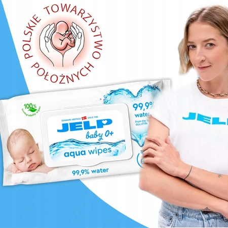 Jelp Baby 0+, wet wipes, 99.9% water, 64 pieces