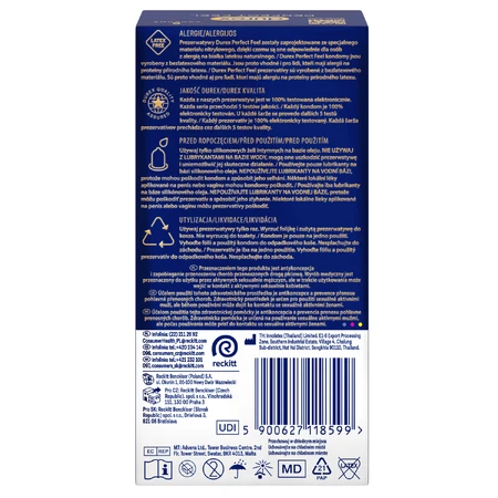 Durex Perfect Feel Premium Non-Latex, non-latex condooms, uniek warm gevoel, 8 stuks