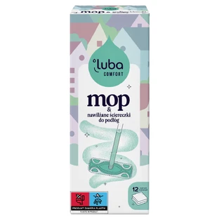Luba Comfort Floor Mop, mopa + paños humedecidos, 12 piezas