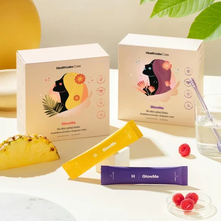 Health Labs GlowMe, sabor frambuesa, 15 sobres + sabor piña-mango, 15 sobres