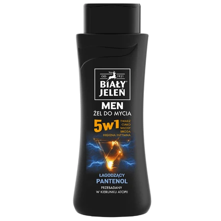 White Jeleń Men, 5-in-1 Waschgel, beruhigendes Panthenol, 300 ml