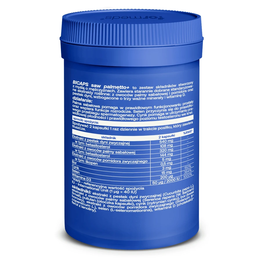 Formeds Bicaps Saw Palmetto+, 60 cápsulas