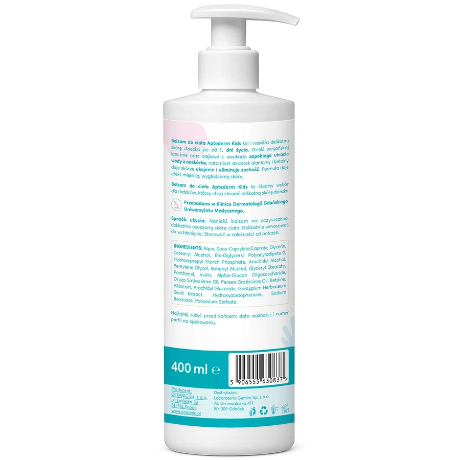 Aptederm Kids, lait corporel, dès le premier jour, 400 ml