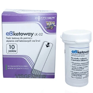 Diather eb-Ketoway, test strips for measuring the concentration of ketone bodies in the blood, 10 pieces