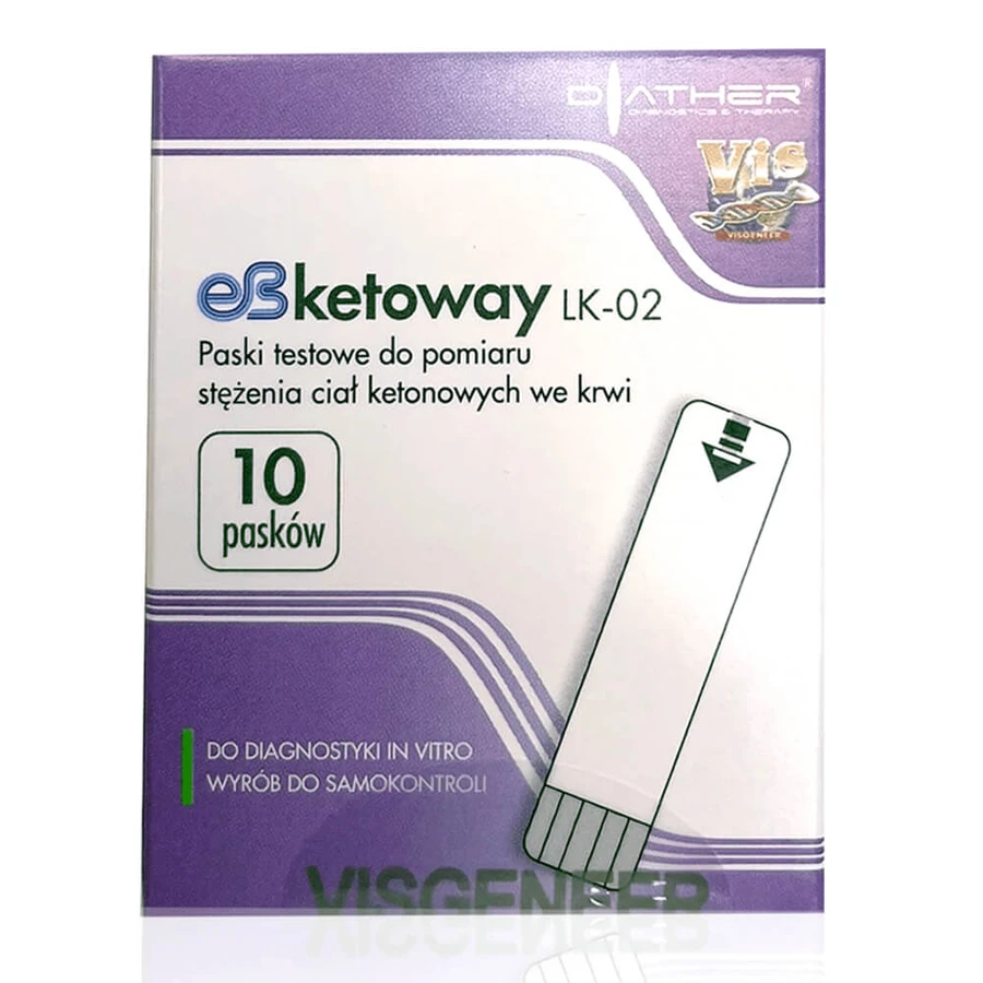 Diather eb-Ketoway, test strips for measuring the concentration of ketone bodies in the blood, 10 pieces