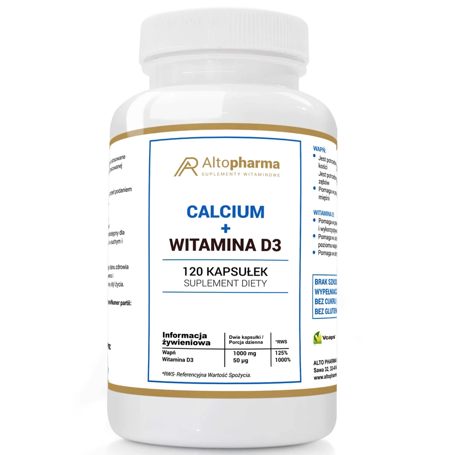 AltoPharma Calcio + Vitamina D3, 120 cápsulas