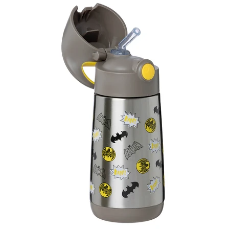 B.Box, thermal bottle with straw, baby bottle, Batman, from 12 months, 350 ml.