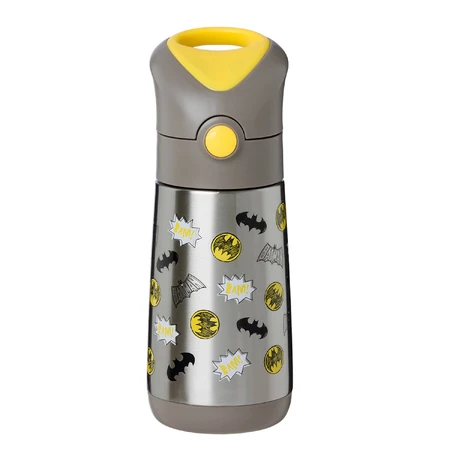 B.Box, thermal bottle with straw, baby bottle, Batman, from 12 months, 350 ml.