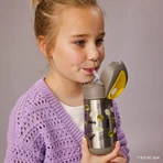 B.Box, thermal bottle with straw, baby bottle, Batman, from 12 months, 350 ml.