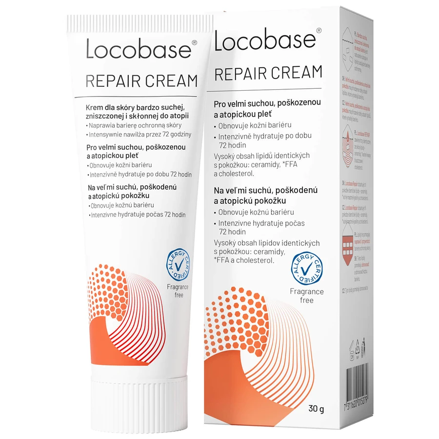 Locobase Repair (ehemals Nanobase), Creme für trockene, geschädigte und atopische Haut, 30 g