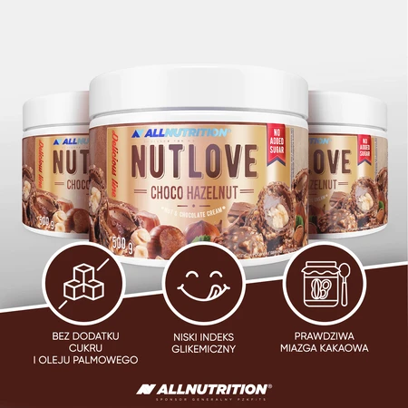 Allnutrition Nutlove Choco Noisette, crème de noix et chocolat, sans sucre ajouté, 500 g
