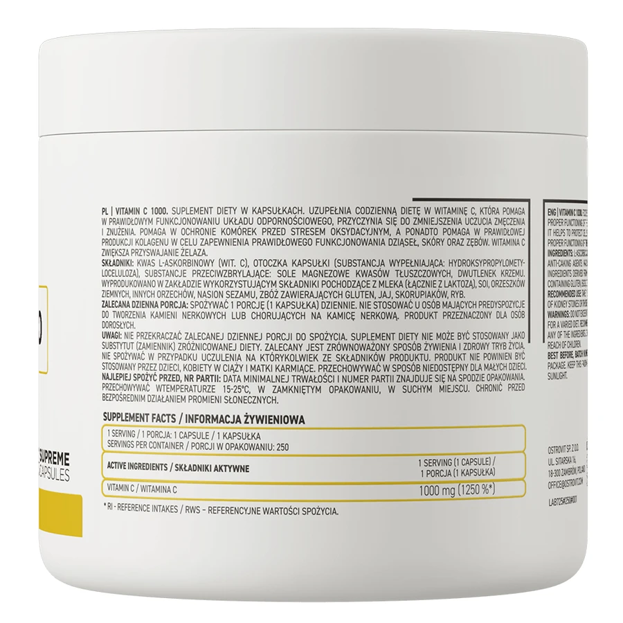OstroVit Vitamine C 1000, 250 capsules