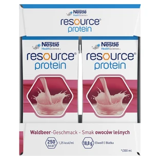 Resource Eiwit, voedingssupplement, bosvruchtensmaak, 4 x 200 ml