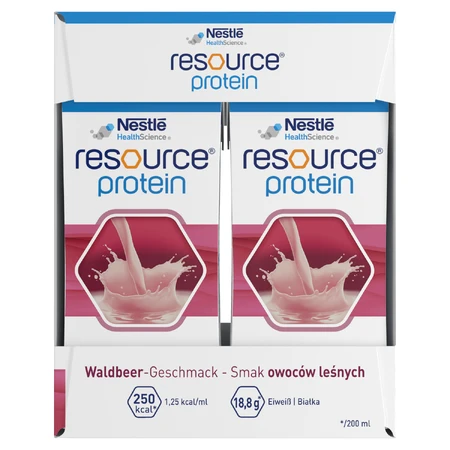 Resource Eiwit, voedingssupplement, bosvruchtensmaak, 4 x 200 ml