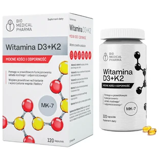 Bio Medical Pharma Vitamin D3+K2, 120 Kapseln