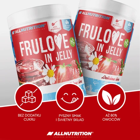 Allnutrition Frulove In Jelly Fresa, fresas en gel, sin azúcar añadido, 1 kg