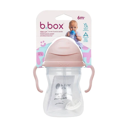 B.Box, biberón con pajita, Blush, a partir de 6 meses, 240 ml