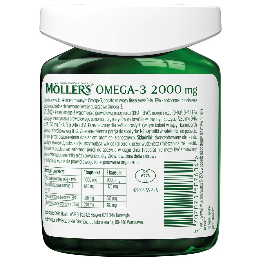 Moller's Omega-3 2000 mg, 60 gélules