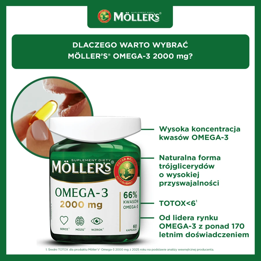Moller's Omega-3 2000 mg, 60 gélules