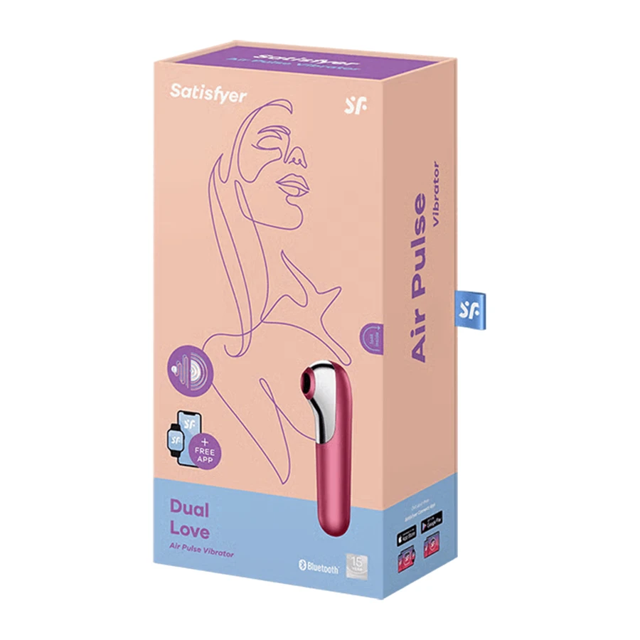 Satisfyer Dual Love Connect App, contactloze clitorisstimulator, rood