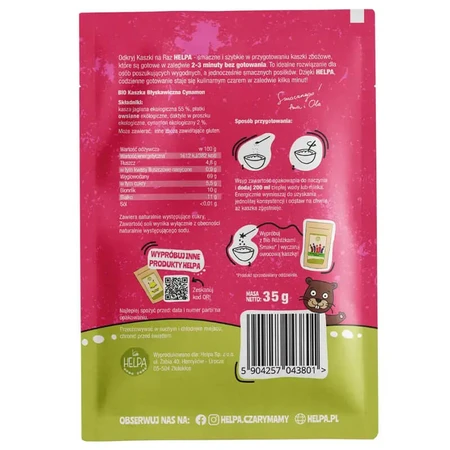 Helpa Bio instant porridge, cinnamon, 35 g