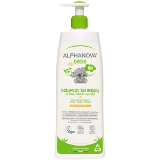 Alphanova Bebe, pflegendes Reinigungsgel für Körper, Gesicht und Haare Bio, trockene und atopische Haut, 500 ml