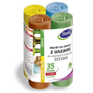 Stella, sacs de collecte des déchets, avec oreilles, 35 l, 4 x 10 pièces