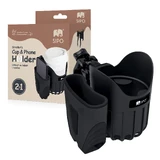 Sipo, universeller Becher- und Telefonhalter 2in1 für Kinderwagen, schwarz, 1 Stück