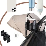 Sipo, universal cup and phone holder 2-in-1 for baby stroller, black, 1 piece