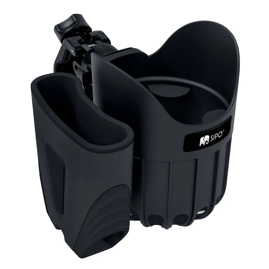 Sipo, universal cup and phone holder 2-in-1 for baby stroller, black, 1 piece