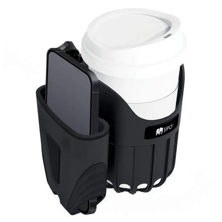 Sipo, universal cup and phone holder 2-in-1 for baby stroller, black, 1 piece