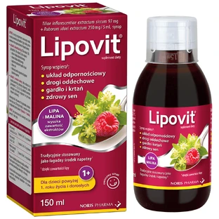 Lipovit Lipa y Frambuesa, jarabe para niños a partir de 1 año y adultos, 150 ml