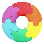 Jellystone Designs, eerste zintuiglijke puzzel, cirkel, regenboog, 6 stukjes