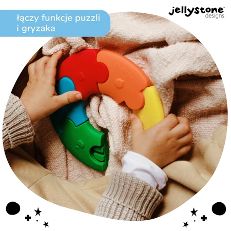 Jellystone Designs, eerste zintuiglijke puzzel, cirkel, regenboog, 6 stukjes