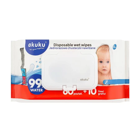 Akkuku, reusable wet wipe lid, universal, white, 1 piece