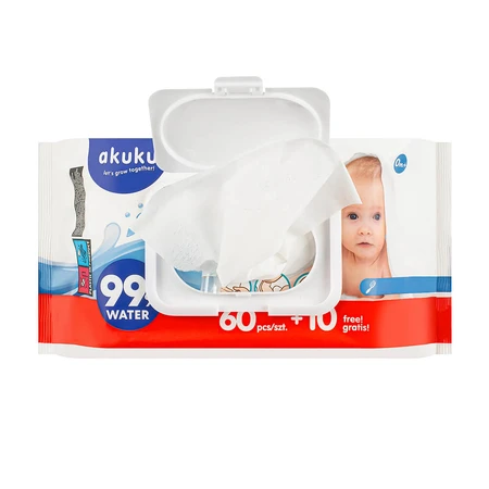 Akkuku, reusable wet wipe lid, universal, white, 1 piece