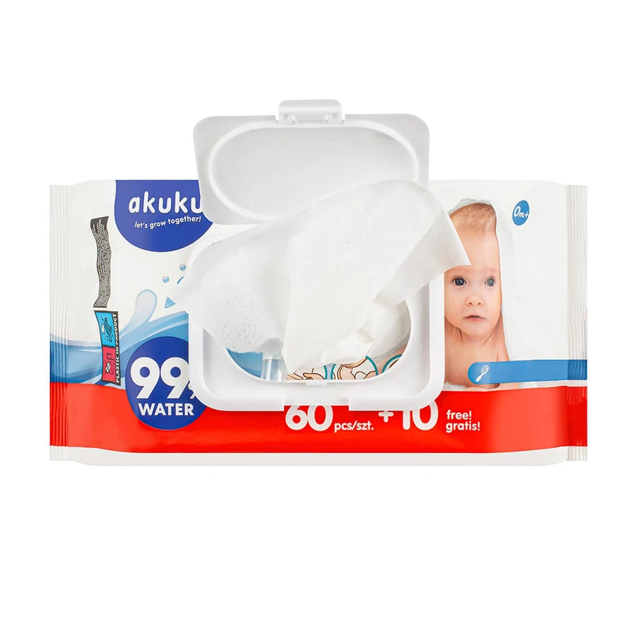 Akkuku, reusable wet wipe lid, universal, white, 1 piece